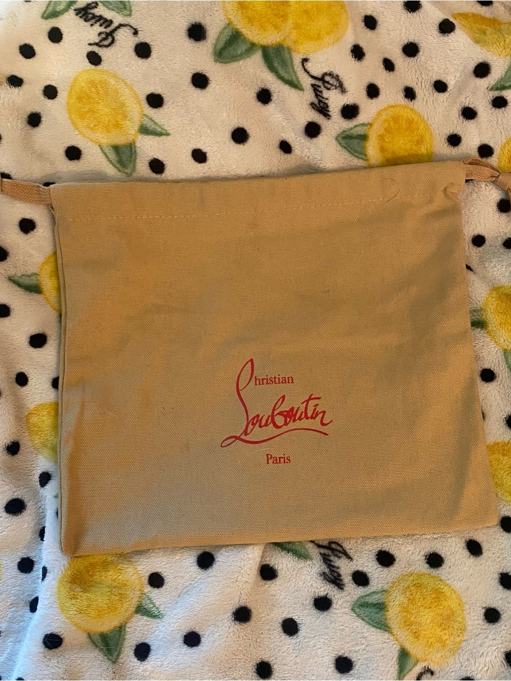 Christian Louboutin Beige Dust Bag Pouch